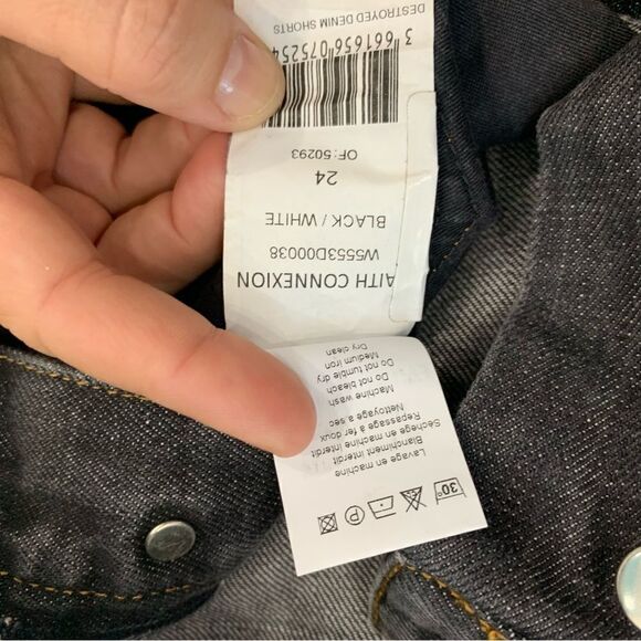 Faith Connexion Denim Shorts Women’s 24 Black Distressed Both Side Button NWT - Picture 12 of 12